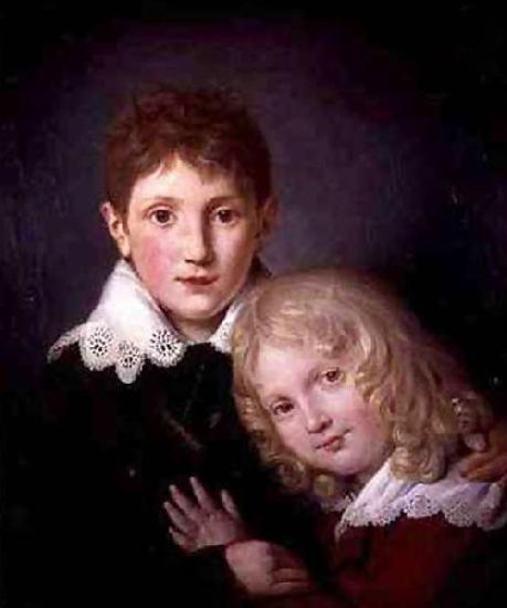 unknow artist Portrait of Paul and Alfred de Musset Germany oil painting art